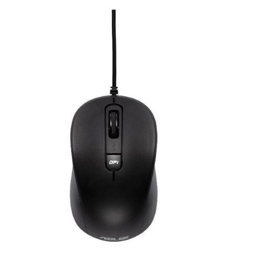 ASUS MU101C Blue Ray Silent - Mouse - per destrorsi e per sinistrorsi - ottica - 3 pulsanti - cablato - USB - nero